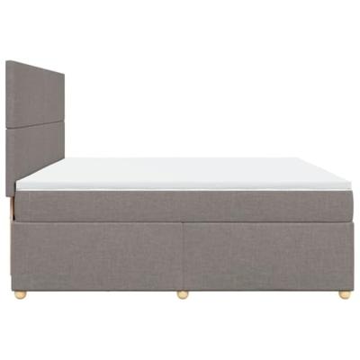 Boxspring met matras stof taupe 200x200 cm