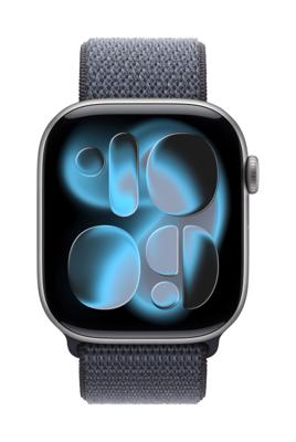 Apple Watch Band - Geweven sportbandje - 46 mm - Ankerblauw - Eén maat voor de meeste polsen