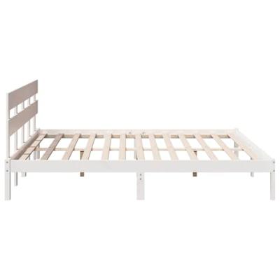 Bedframe met hoofdeinde Wit 180 x 200 cm Massief grenenhout Bedframe met hoofdeinde Wit 180 x 200 cm Massief grenenhout