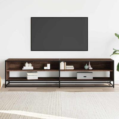 Tv-meubel 180,5x40x46 cm bewerkt hout bruin eikenkleurig - thumbnail
