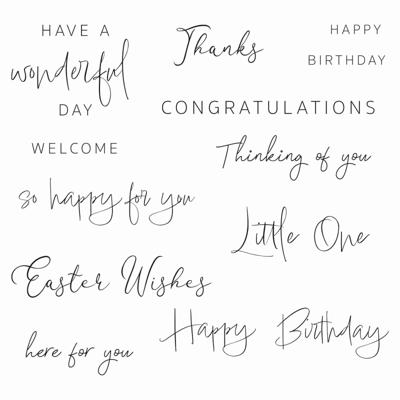 Sizzix • clear stamps daily sentiments 13pcs