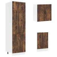 8-delige Keukenkastenset Lucca bewerkt hout gerookt eiken - thumbnail