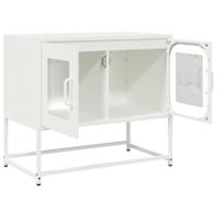 Tv-meubel 68x39x60,5 cm koudgewalst staal wit - thumbnail