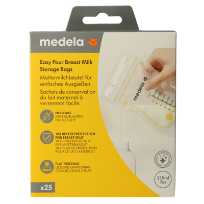 Moedermelk bewaarzakjes 210ml 25 Stuks