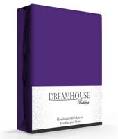 DreamHouse Bedding Hoeslaken Katoen - Paars 90 x 200 - thumbnail