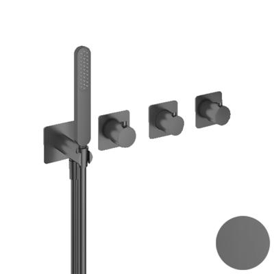 Hotbath Gal Afbouwdeel voor Inbouw bad/douche thermostaat 2 stopkranen zonder uitloop Geborsteld Gunmetal PVD GL7071EXTBGP Hotbath Gal Afbouwdeel voor Inbouw bad/douche thermostaat 2 stopkranen zonder uitloop Geborsteld Gunmetal PVD GL7071EXTBGP