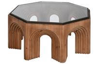 Hoofdtafel Home ESPRIT Kristal Sparrenhout 99 x 99 x 46 cm - thumbnail