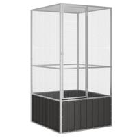 VidaXL Vogelkooi 111x107x211,5 cm gegalvaniseerd staal antracietkleur - thumbnail