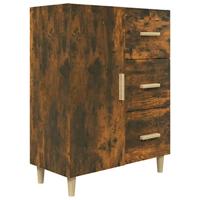 Dressoir 69,5x34x90 cm bewerkt hout gerookt eikenkleurig - thumbnail