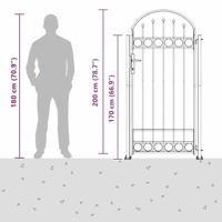 VidaXL Afrasteringspaal met slot grijs 200 x 88 x 14 cm staal - thumbnail