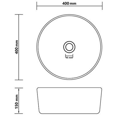 Wastafel rond 40x15 cm keramiek mat donkerbruin