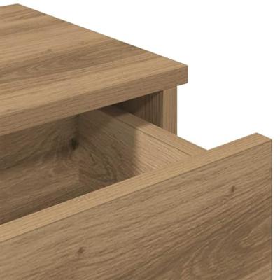 Wandschap met lades 80x31x17 cm bewerkt hout artisanaal eiken Wandschap met lades 80x31x17 cm bewerkt hout artisanaal eiken