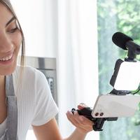 Vloggingset met lamp, microfoon en afstandsbediening Plodni InnovaGoods 6 Onderdelen - thumbnail