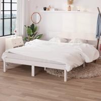 Bedframe massief grenenhout wit 160x200 cm - thumbnail