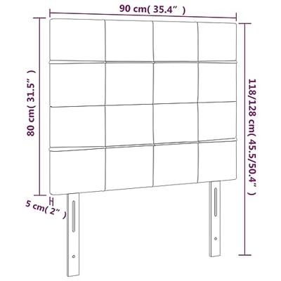 Hoofdborden 2 st 90x5x78/88 cm stof crmekleurig - thumbnail