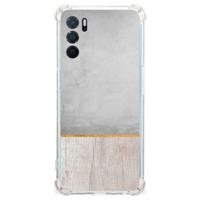 OPPO A16 | A16s | A54s Stevig Telefoonhoesje Wood Concrete - thumbnail