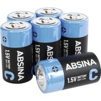 ABSINA 6 x Baby C batterijen LR14 1,5 V alkaline - duurzame batterijen C voor zaklamp, speelgoed UVM - batterij C, LR14 batterij 1,5 V - thumbnail