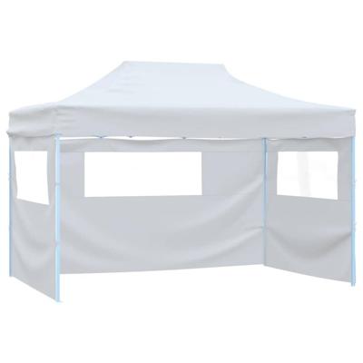 Partytent met 3 zijwanden inklapbaar 3x4 m staal wit Partytent met 3 zijwanden inklapbaar 3x4 m staal wit