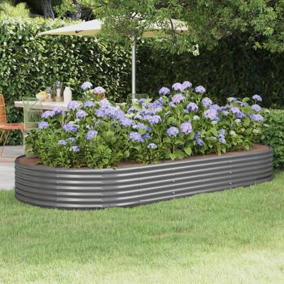 VidaXL Plantenbak 296x140x36 cm gegalvaniseerd staal grijs VidaXL Plantenbak 296x140x36 cm gegalvaniseerd staal grijs