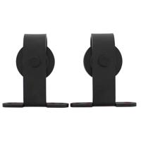 Intersteel Set van 2 hangrollen Basic Top 14cm - mat zwart - thumbnail