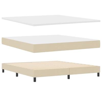 Boxspringbed met matras met hoofdeinde Crème 180 x 200 cm Stof