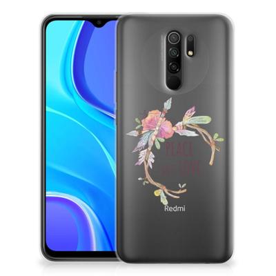 Xiaomi Redmi 9 Telefoonhoesje met Naam Boho Text Xiaomi Redmi 9 Telefoonhoesje met Naam Boho Text
