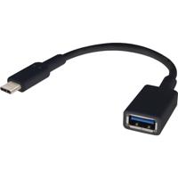 Renkforce RF-4455819 USB-kabel USB 3.2 Gen1 USB-C stekker, USB-A bus 0.15 m Zwart Met OTG-functie, Vergulde steekcontacten - thumbnail
