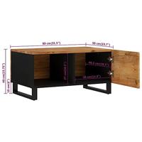 Salontafel 80x50x40 cm massief acaciahout en bewerkt hout - thumbnail