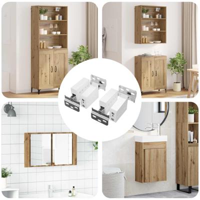 VidaXL Kast hangbeugel 2 pcs wit 70 x 48 x 19 mm ijzer en plastic VidaXL Kast hangbeugel 2 pcs wit 70 x 48 x 19 mm ijzer en plastic