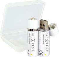 2 Oplaadbare AA USB batterijen NeXtime - thumbnail