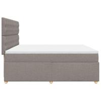 Boxspring met matras stof taupe 200x200 cm - thumbnail
