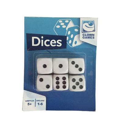 Dobbelstenen wit: 6 stuks (0608003)