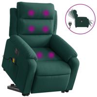 Sta-op-massagestoel elektrisch verstelbaar fluweel donkergroen - thumbnail