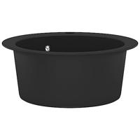 Gootsteen rond enkele bak graniet zwart - thumbnail