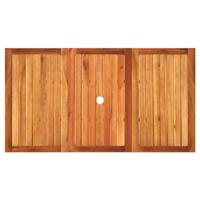 Tuintafel 140x80x75 cm poly rattan en acaciahout beige - thumbnail