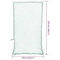VidaXL Aanhangwagennet elastisch touw 2,7x1,5 m polypropeen groen - thumbnail