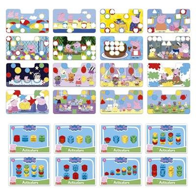 Acticolors - Educatief spel - EDUCA - Peppa Pig - Stapelen van gekleurde fiches en vormen - Vanaf 2 jaar