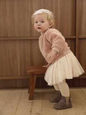 Babyset sweater + rok roze (poederkleur)