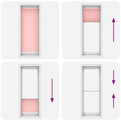 Pliss rolgordijn 75x200 cm stofbreedte 74,4 cm polyester roze