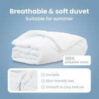 VidaXL Zomer dekbed wit 260 x 220 x 3 cm polyester - thumbnail