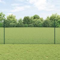 VidaXL Hek met paal groen 1,2 x 25 m staal en pvc - thumbnail