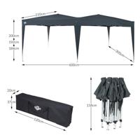 Easy Up - Vouwtent - Paviljoen- Partytent antraciet 3x6 mtr - thumbnail