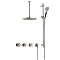 Hotbath Cobber IBSW70 Regendoucheset inbouw - 30cm plafondarm - 30cm ronde hoofddouche - 3 standen handdouche - glijstang - Geborsteld nikkel IBSW70GN1357 - thumbnail