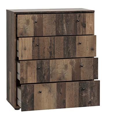 TEMPRA Commode - Oud houteffect - 4 laden - B 73,7 × D 34,8 × H 85,5 cm