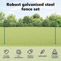 VidaXL Afrasteringspaal 22 pcs groen 180 cm staal - thumbnail