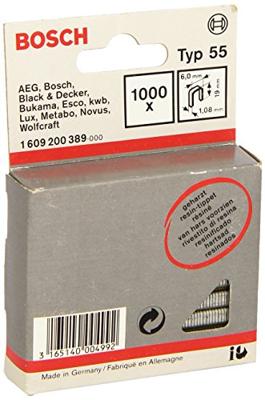 Bosch Accessories 1609200389 Nieten met smalle rug Type 55 1000 stuk(s) Afm. (l x b) 19 mm x 6 mm