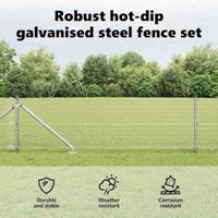 VidaXL Afrasteringspaal zilver 25 x 0,5 m (16 x 16 mm gaas) staal - thumbnail