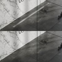 Douchegoot Brauer RVS Inclusief Vloerflens 200x7 cm Zero Tegelinlegrooster Omkeerbaar Brauer - thumbnail