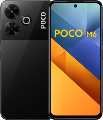 Xiaomi Poco M6 Smartphone van 6 + 128 GB, AMOLED 6,79 inch (17,9 cm) 90 Hz FHD+, MediaTek Helio G91-Ultra, 108 MP, 5030 mAh zwart