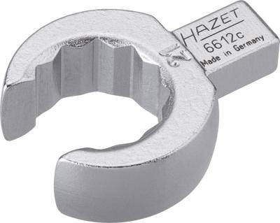 HAZET Insteek-ringsleutel · open 6612C-21 · 9 x 12 mm insteekvierkant massief · Buitentwaalfkant profiel · SW 21 mm